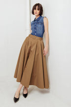 ROUGE ALLURE WOVEN FULL MIDI SKIRT