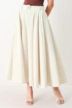 ROUGE ALLURE WOVEN FULL MIDI SKIRT