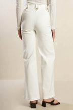 LILY PETAL WHITE WOVEN PANTS