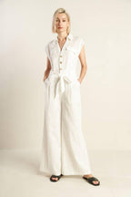 KNOW BETTER WOVEN EYELET JUMPSUIT