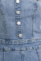 URBAN STRAPLESS DENIM JUMPSUIT