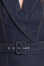 LE BONHEUR V CUT VOW DENIM JUMPSUIT