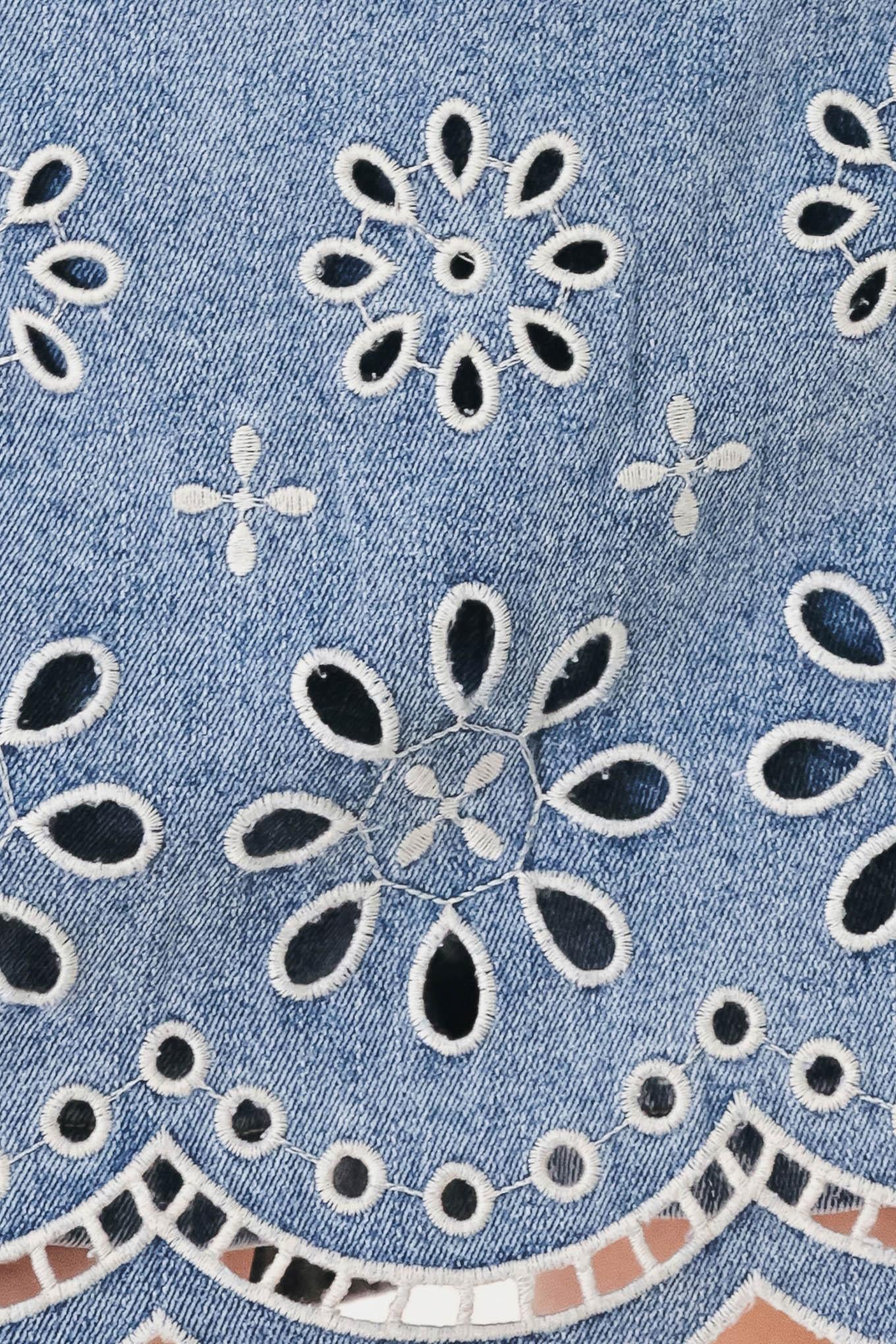 [PREORDER] FLORAL LOVE DENIM SKORT