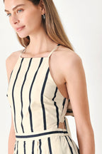 MONACO STRIPE WOVEN JUMPSUIT