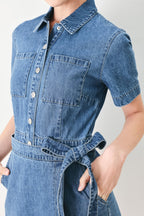 DAILY ROMANCE DENIM SKORT ROMPER