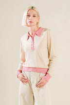 HIDDEN REFLECTIONS SWEATER POLO TOP