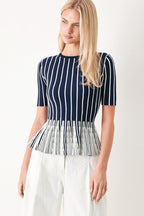 EASY SUMMER STRIPE SWEATER KNIT TOP