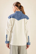 KEEP IT GOING WOVEN AND DENIM SHIRT