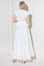 SLOW DOWN IN WHITE WOVEN TOP