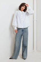 WHITE NOISE SOLID WOVEN TOP