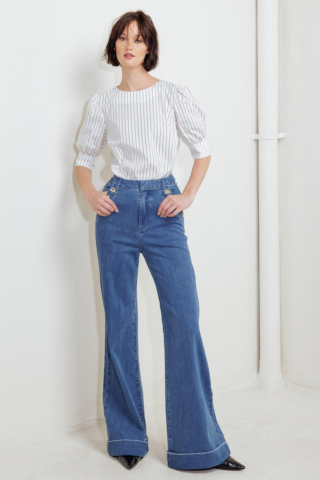 COCOON HOUR WHITE WOVEN TOP