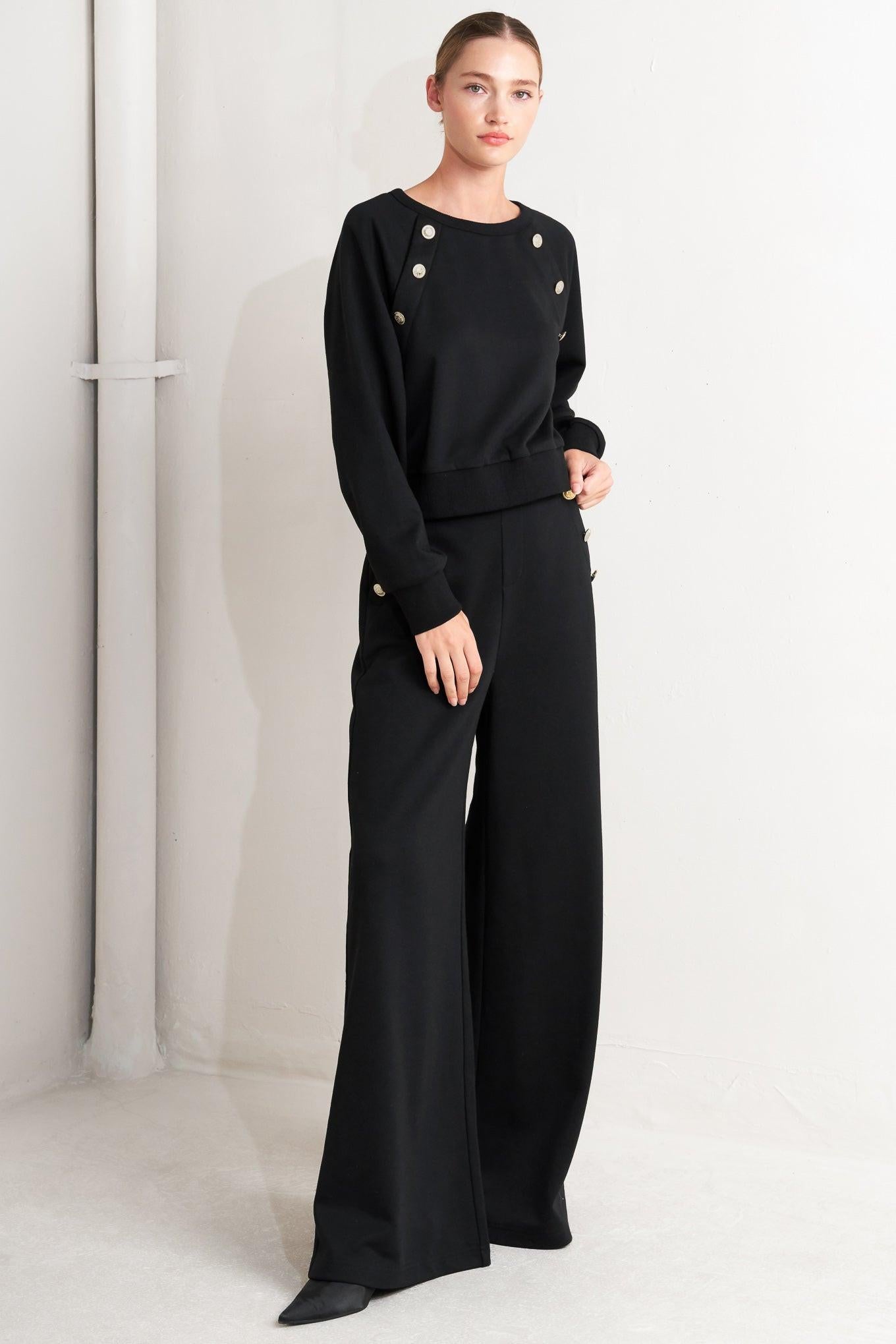 BLACK REGIMENT WOVEN TOP
