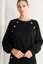 BLACK REGIMENT WOVEN TOP