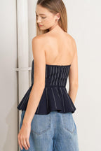GEOMETRIC EDGE WOVEN TOP