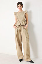 WHITE BLOSSOM WOVEN TOP