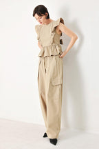 WHITE BLOSSOM WOVEN TOP