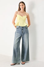 SWEET SUNSHINE WOVEN CAMI TOP