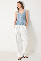 BLOSSOM BLUE DENIM TOP