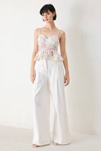 GARDEN STAY WOVEN BUSTIER TOP