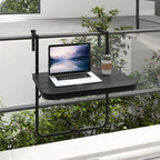 Folding Hanging Table with 3-Level Adjustable Height for Patio Balcony