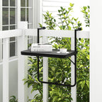 Folding Hanging Table with 3-Level Adjustable Height for Patio Balcony