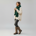 Knit Cuff Buckle Boot