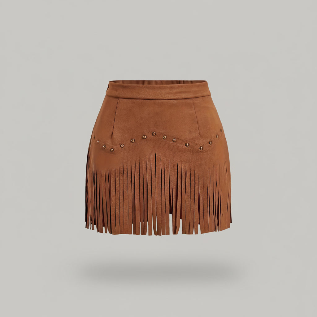 Fringe Detail Mini Skirt