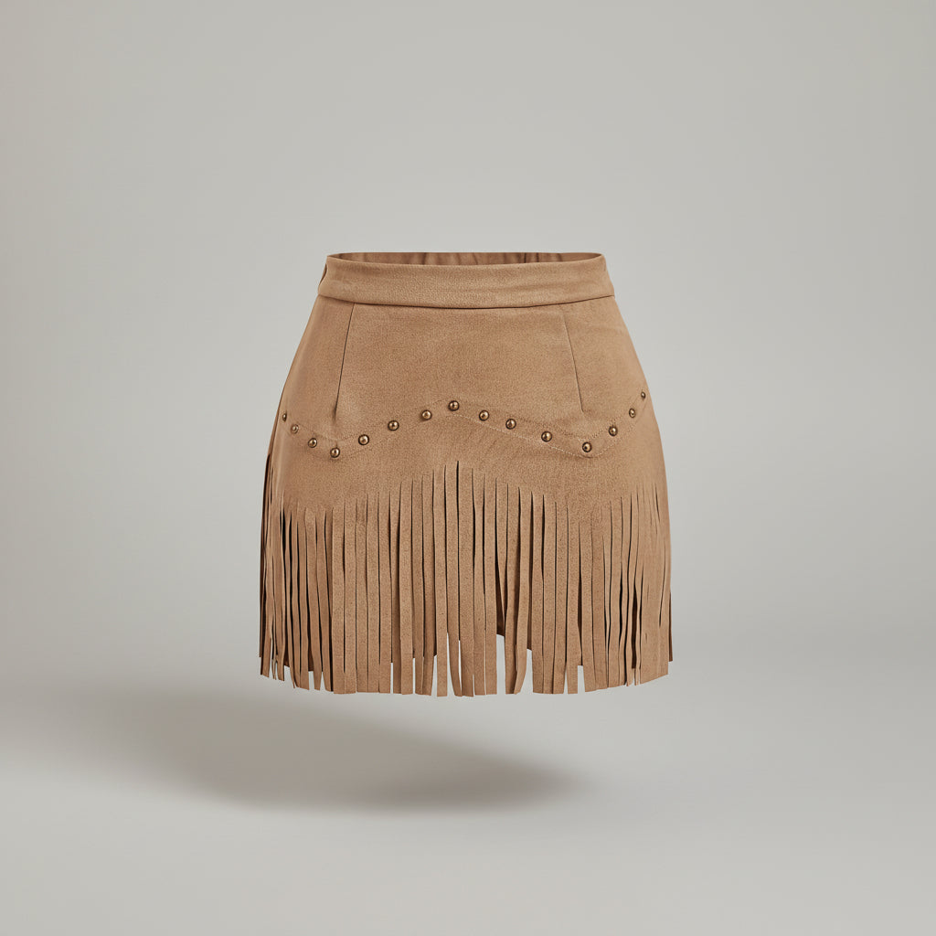Fringe Detail Mini Skirt
