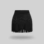 Fringe Detail Mini Skirt