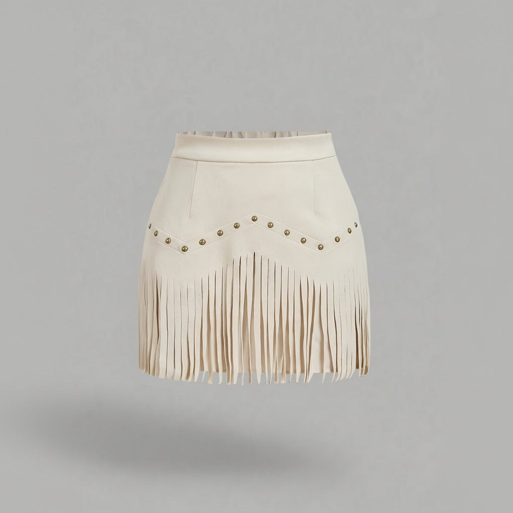 Fringe Detail Mini Skirt