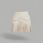 Fringe Detail Mini Skirt