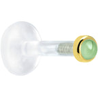 Solid 14K Yellow Gold 2mm Genuine Peridot Bioplast Push in Monroe
