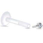 Solid 14K White Gold 1.5mm Genuine Diamond Bioplast Push in Monroe