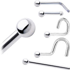 Solid 14K White Gold 1.5mm Ball Nose Ring