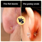 14k Yellow Gold Flat Back Earring with 3mm Cubic Zirconia Handmade