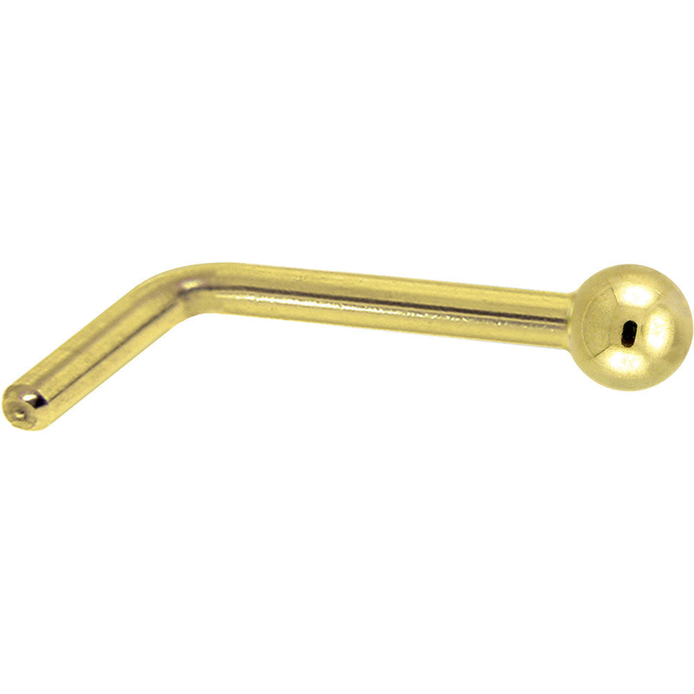 Solid 14K Yellow Gold 1.5mm Ball Nose Ring