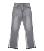 GREY SPLIT FLARE DENIM