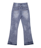 AZUL DISTRESSED SPLIT FLARE DENIM