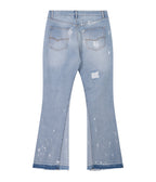 SKY DISTRESSED SPLIT FLARE DENIM