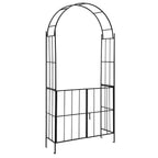 Garden Arch Arbor Trellis with Gate Patio Plant Stand Archway-Black