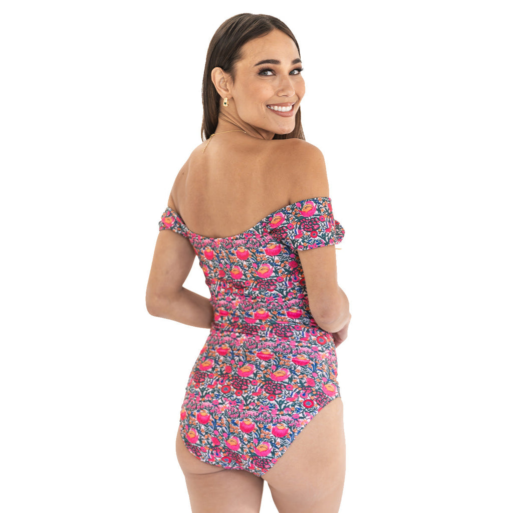 Drop Sleeve One Piece Swimsuit