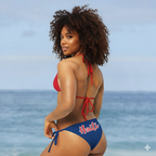 Haiti Flag All Over Print Recycled String Bikini