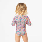 Long Sleeve Rash Guard One Piece Swimsuit (Girls)