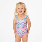 Puffy Sleeve One Piece Swimsuit (Girls)