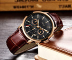 LIGE 2025 Watch Men Fashion Sports Quartz Clocks Mens Watches Top Brand Leather Military Waterproof Date Watch Relogio Masculino