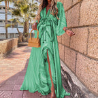 New Vestido Long Sleeve Ladies Loose Peplum Women Fashion
