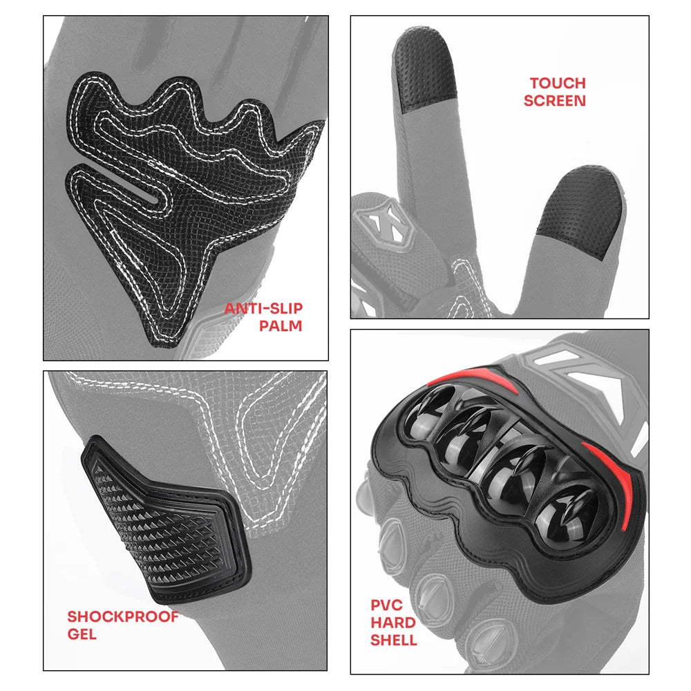 Gloves Summer Riding Hard Knuckle Touchscreen Gloves