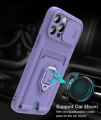 Lightweight Heavy Duty Protective Case With Rotatable Kickstand Ring For iPhone 13 14 Case Magnetic Ring Holder Cover for iPhone 12 11 14 Pro Wallet Card Armor iphone Case