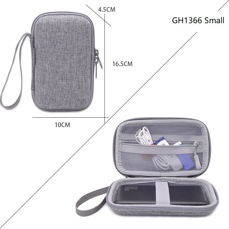 Hard Travel Electronic Organizer Case for Power Adapter Chargers Cables Power Bank USB Flash Disk SD Card Portable Accessories