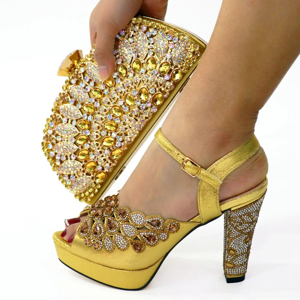 Latest Wedding Shoes with Matching Bag Set ED1567